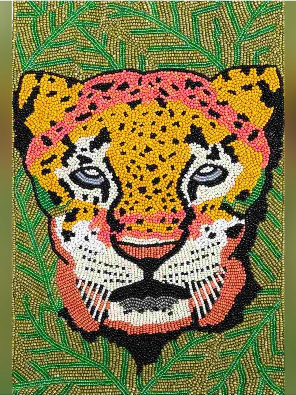 NWT America & Beyond Forestry Leopard Beaded Embellished Tote Bag - Picture 2 of 8